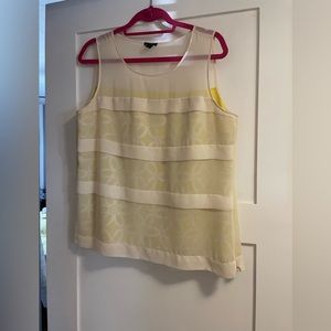 Ann Taylor sleeveless yellow flower top